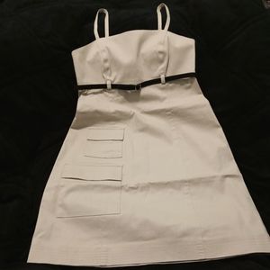 Vintage 90s Cargo Mini Dress Geronimo Tan Strap Sh